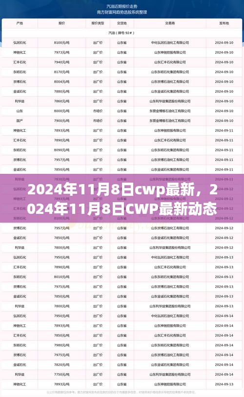 2024年11月8日CWP最新動態(tài)，引領(lǐng)行業(yè)變革的關(guān)鍵步驟與案例分析