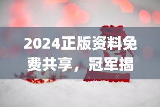 2024正版資料免費(fèi)共享，冠軍揭曉預(yù)告_E VH233.8預(yù)備版