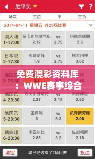 免費(fèi)澳彩資料庫：WWE賽事綜合評(píng)測解析版ADH312.24