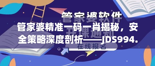 管家婆精準(zhǔn)一碼一肖揭秘，安全策略深度剖析——JDS994.53探索版