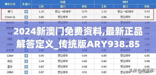 2024新澳門免費(fèi)資料,最新正品解答定義_傳統(tǒng)版ARY938.85