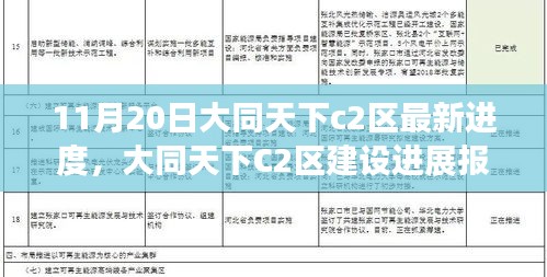 大同天下C2區(qū)建設(shè)最新進(jìn)度報告（11月20日更新），細(xì)節(jié)揭秘與進(jìn)展解讀