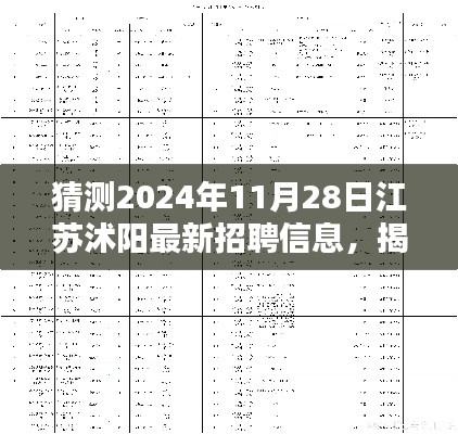 揭秘江蘇沭陽未來招聘趨勢，職業(yè)機(jī)會大猜想與最新招聘信息預(yù)測（2024年11月）