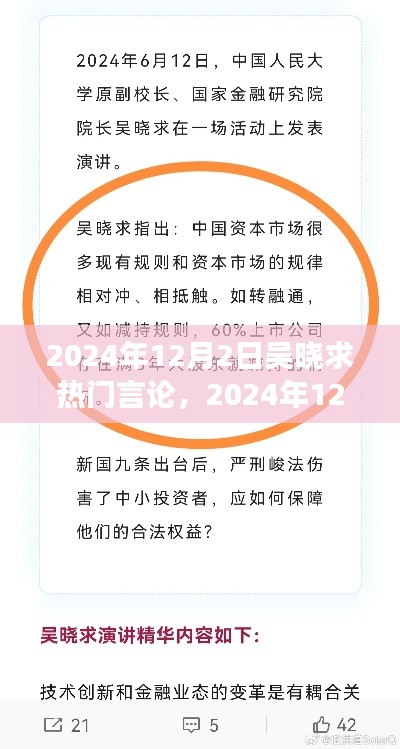 吳曉求熱門言論深度解讀與前沿洞察，2024年12月2日的觀點(diǎn)分享