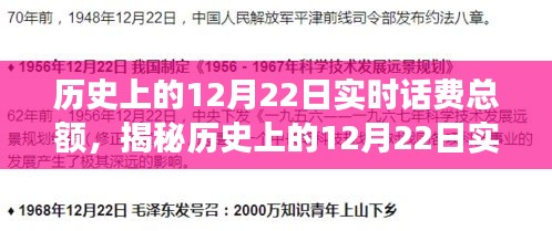 揭秘歷史上的12月22日實時話費總額背后的故事，小紅書帶你探索數(shù)字背后的故事！