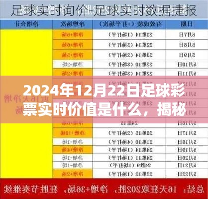 揭秘2024年12月22日足球彩票實時價值趨勢分析，未來彩票市場展望與預(yù)測