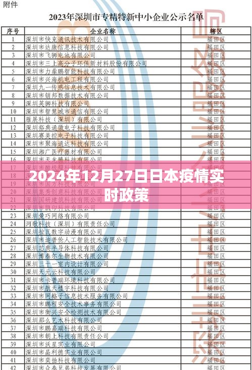 日本疫情實時政策更新，2024年12月27日最新動態(tài)