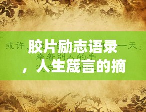 膠片勵(lì)志語錄，人生箴言的摘抄與啟示