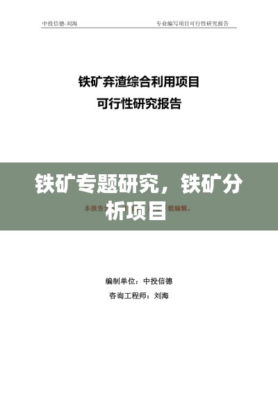 鐵礦專題研究，鐵礦分析項目 