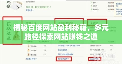 揭秘百度網(wǎng)站盈利秘籍，多元路徑探索網(wǎng)站賺錢之道