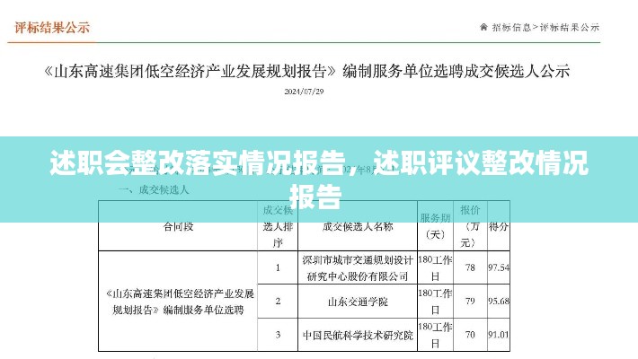 述職會整改落實(shí)情況報告，述職評議整改情況報告 