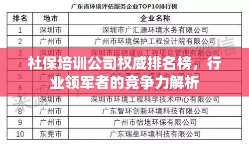社保培訓公司權威排名榜，行業(yè)領軍者的競爭力解析