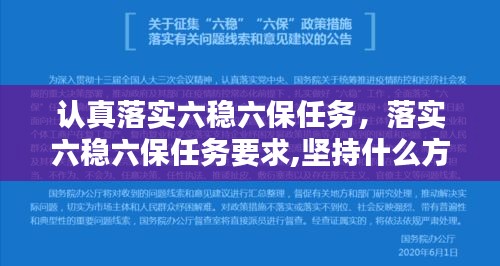 認(rèn)真落實(shí)六穩(wěn)六保任務(wù)，落實(shí)六穩(wěn)六保任務(wù)要求,堅(jiān)持什么方針 