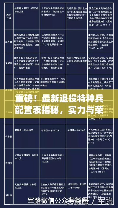 重磅！最新退役特種兵配置表揭秘，實(shí)力與榮耀并存
