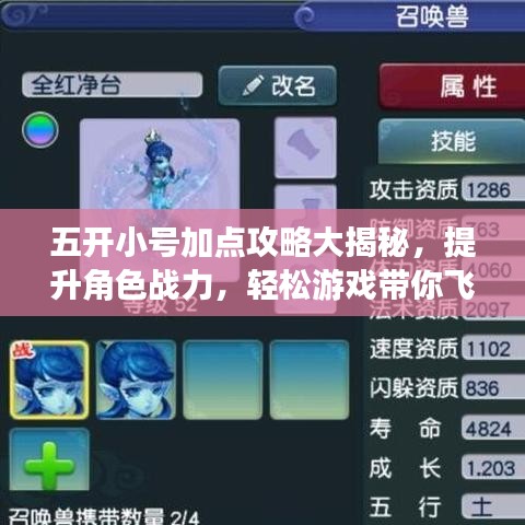 五開(kāi)小號(hào)加點(diǎn)攻略大揭秘，提升角色戰(zhàn)力，輕松游戲帶你飛！