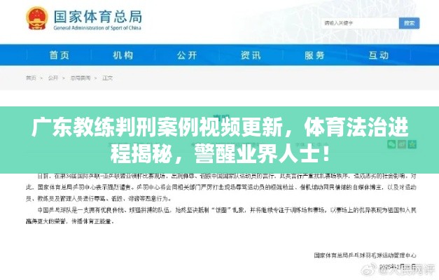 廣東教練判刑案例視頻更新，體育法治進程揭秘，警醒業(yè)界人士！